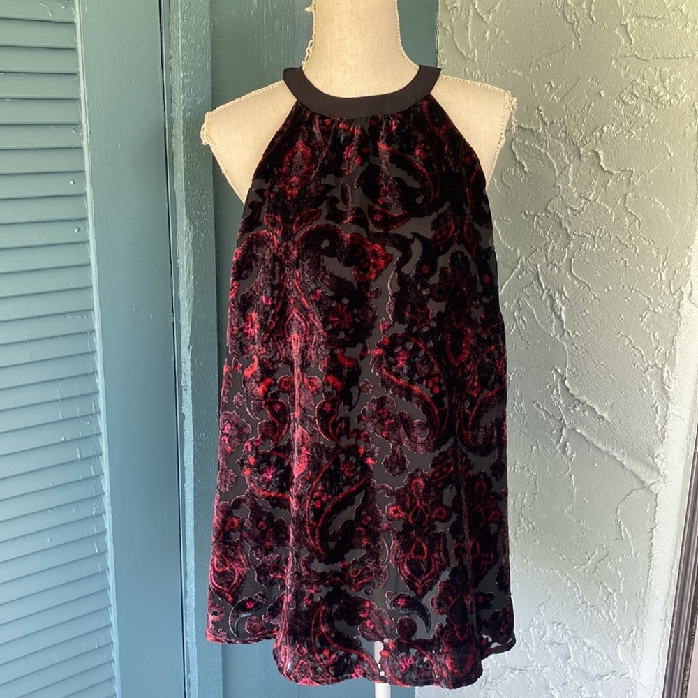 Torrid NWT HALTER TUNIC TANK - BURNOUT VELVET PAISLEY Torrid SZ 0=12 in women’s